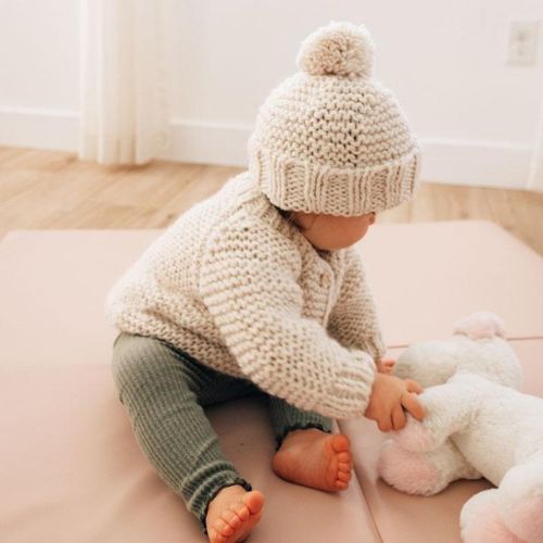 Natural Garter Stitch Cardigan - Hugalugs