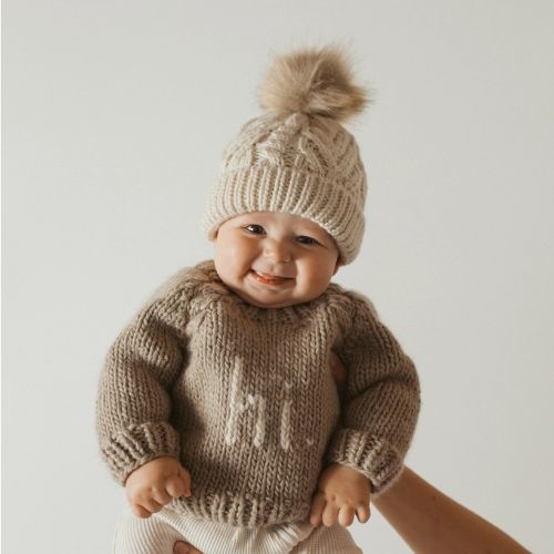"Hi." Pebble Crew Neck Sweater - Hugalugs