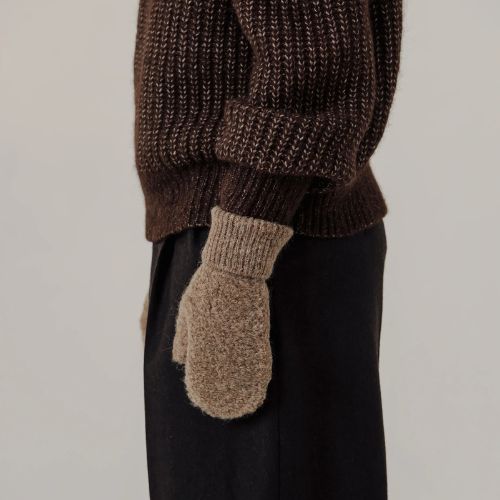 Alpaca Boucle Mittens - Bare Knitwear