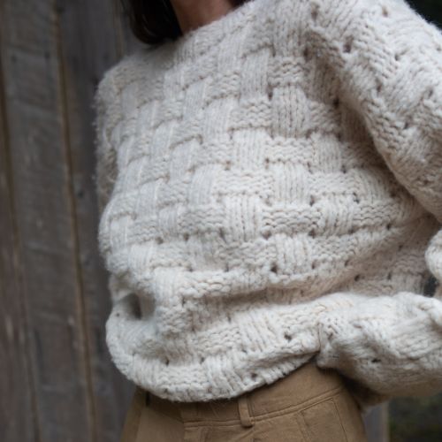 Handknit Interlace Pullover - Lauren Manoogian