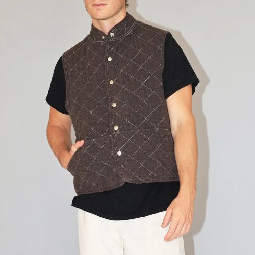Quilted Snap Vest - Utility Canvas