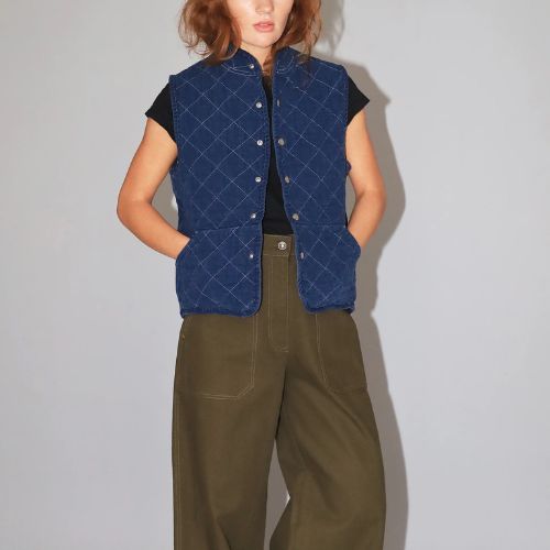 Utility Canvas - Quilted Snap Vest