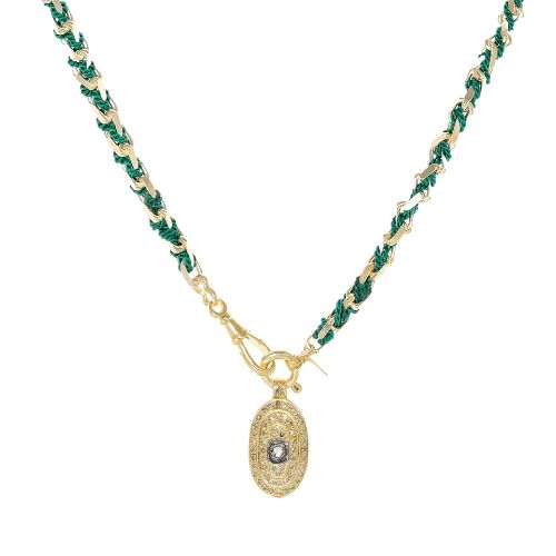 N. 951 - Braided Necklace Gold/Green - Marie Laure Chamorel