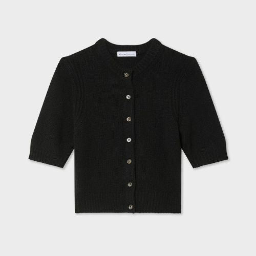 Cashmere Elbow Sleeve Cardigan - White + Warren