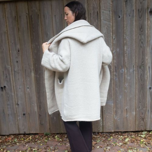 Capote Coat in Raw White - Lauren Manoogian