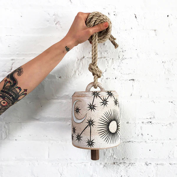 Medium Thrown Bell Wide: Sun Moon Stars - MQuan
