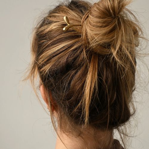 11 Hair Pin Brass - Crossed Lines -8.6.4