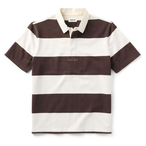 Short Sleeve Rugby Shirt in Port Stripe - Taylor Stitch