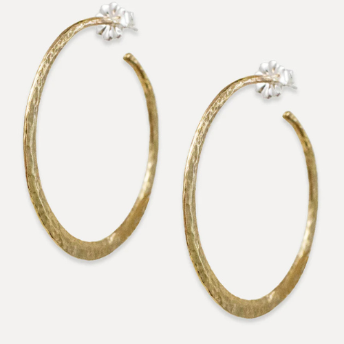 Amaya Hammered Hoops Large - Lulu Designs