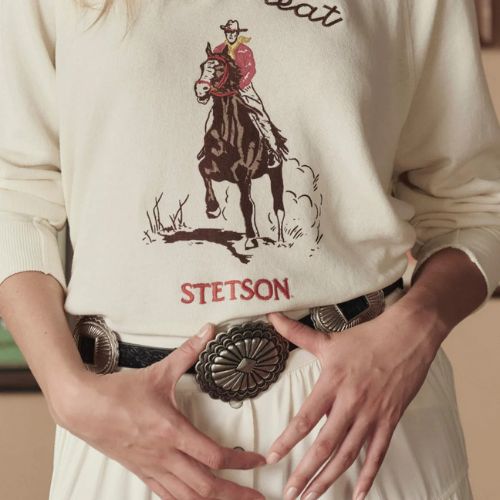 Tooled Leather Concho Belt - The Great