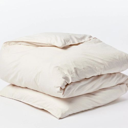 Organic Crinkled Percale Duvet Cover -QUEEN - Coyuchi