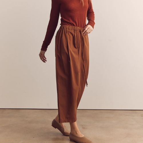 Pleated Drawstring Pants - Amente