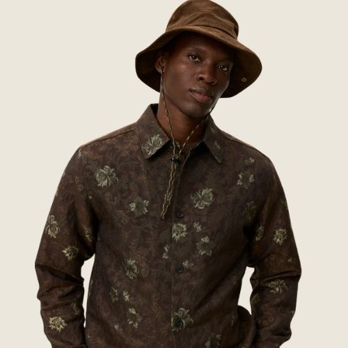 Kaleb Flower Jacquard Overshirt - Les Deux