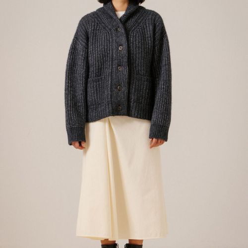 Bare - Oversized Shawl Cardigan - Dark Navy -