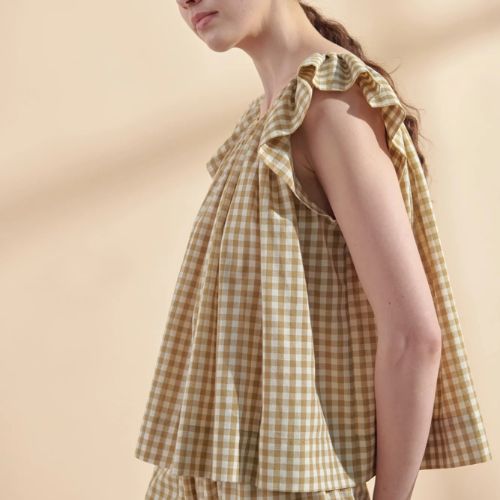 Gingham Ruffle Top - Amente