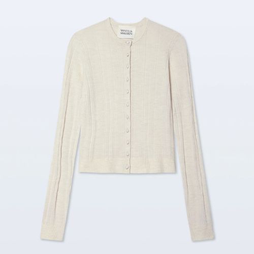 Superfine Merino Wool Cardigan - White + Warren