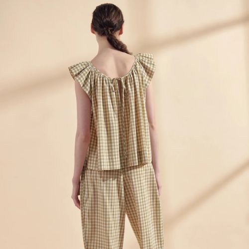 Gingham Ruffle Top - Amente