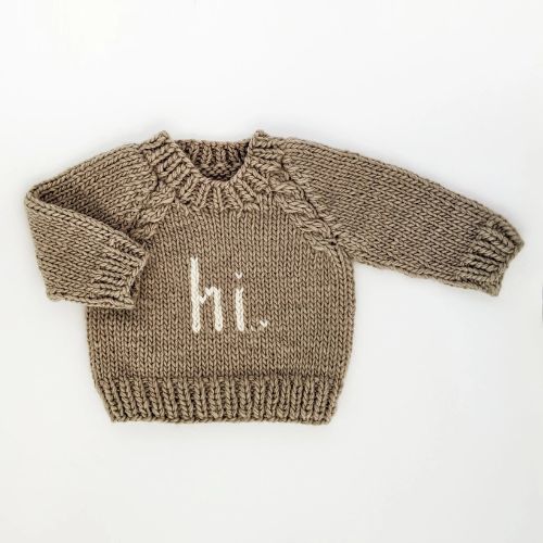 "Hi." Pebble Crew Neck Sweater - Hugalugs