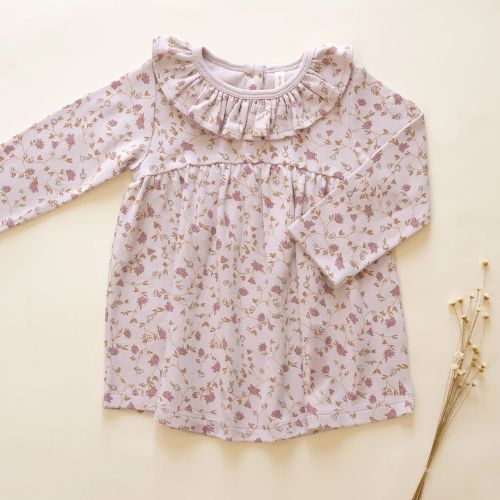 Ruffle Collar Jersey Dress Garden -Rylee + Cru