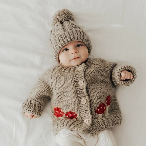 Mushroom Pebble Cardigan - Huggalugs