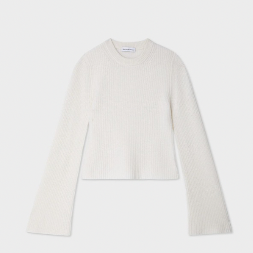 Fluted Sleeve Top - White + Warren