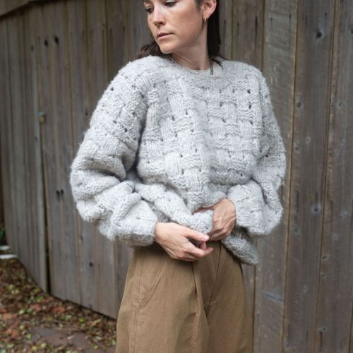 Handknit Interlace Pullover - Lauren Manoogian