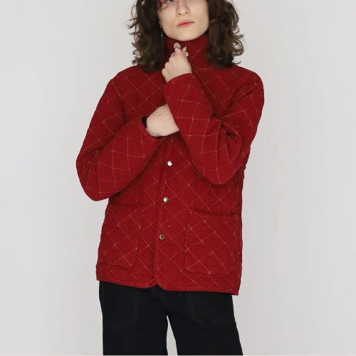 Quilted Snap Jacket - Paprika - Utility Canvas