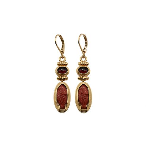 ONDINE FISH LOOP EARRINGS - Garnet - LA2L