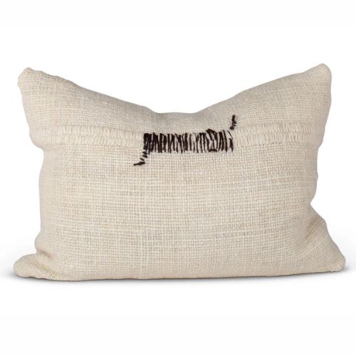 Makun Pillow Cover - Brown/White Stitch 24"x15" - Treko