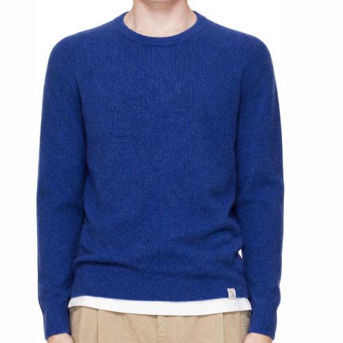 Lightweight Merino Wool-Cashmere Silk Sweater in Cornflower Blue - Merz B. Schwanen