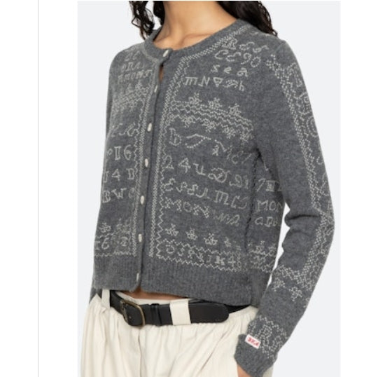 Kit Embroidery Cardigan - Sea NY