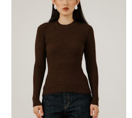 Fine Knit Rib Top - Bare Knitwear