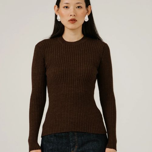 Fine Knit Rib Top - Bare Knitwear