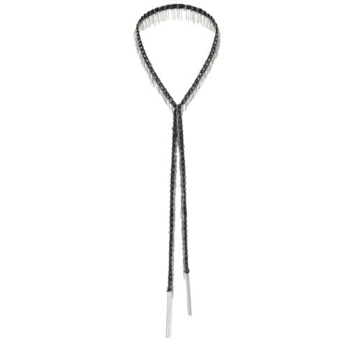 N.1L001 Lariat Necklace Black - Marin Laure Chamorel