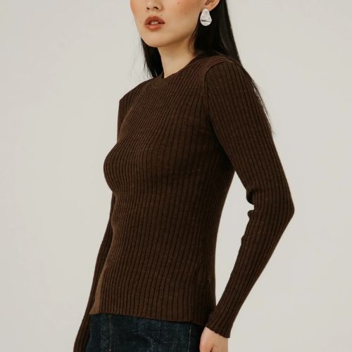 Fine Knit Rib Top - Bare Knitwear