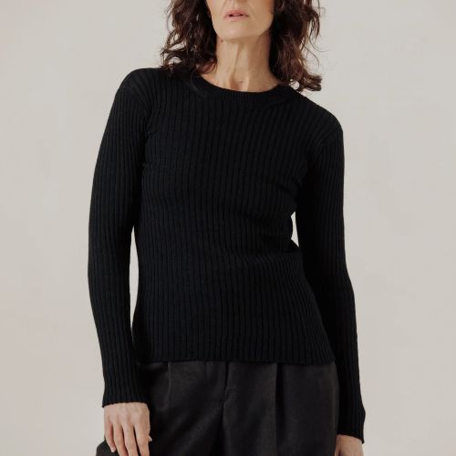 Fine Knit Rib Top - Bare Knitwear