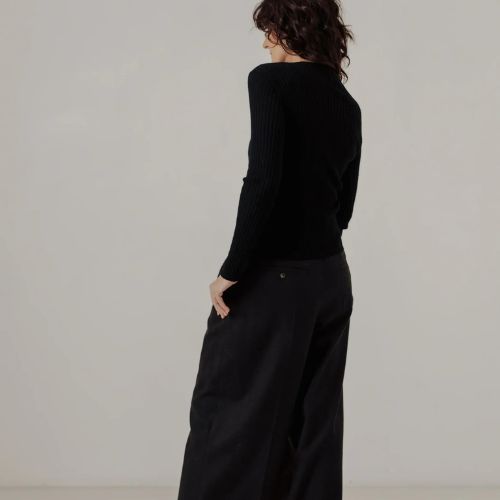 Fine Knit Rib Top - Bare Knitwear