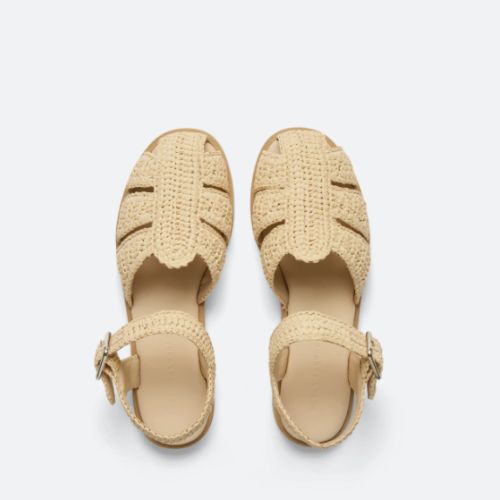 Sera Sandal in Natural Raffia - Freda Salvador