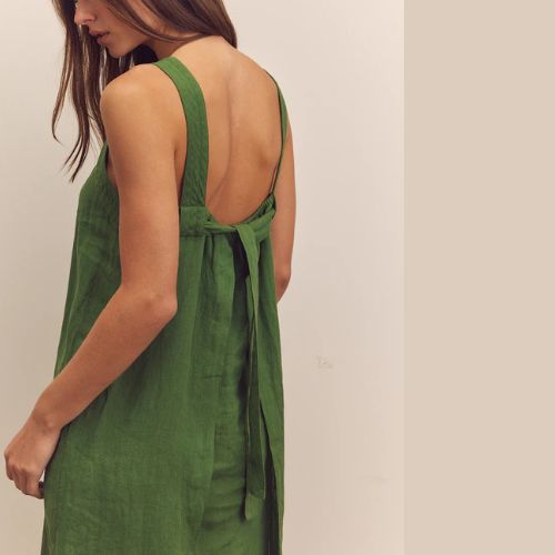 Back Tied Strap Dress - Amente
