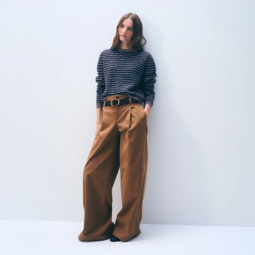 W+W - Cashmere Textured Stripe Crew -