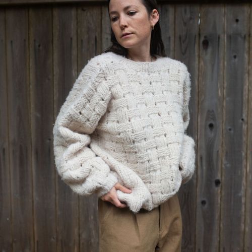 Handknit Interlace Pullover - Lauren Manoogian