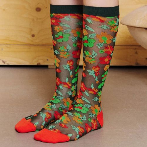 Bouquet Socks in Orange Floral Affairs - Henrik Vibskov