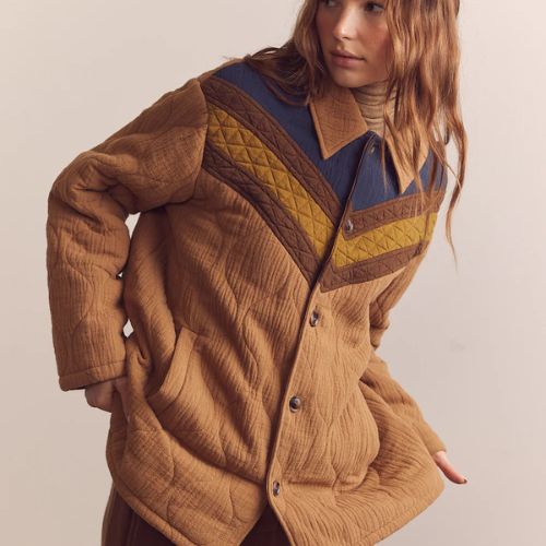 Color Block Bomber Jacket - Amente
