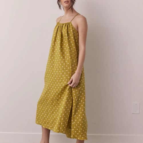 Polka Dot Back Tie Ankle Dress - Amente