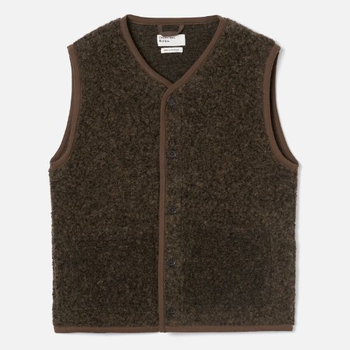 Brown Boucle Fleece Lancaster Gilet  - Universal Works