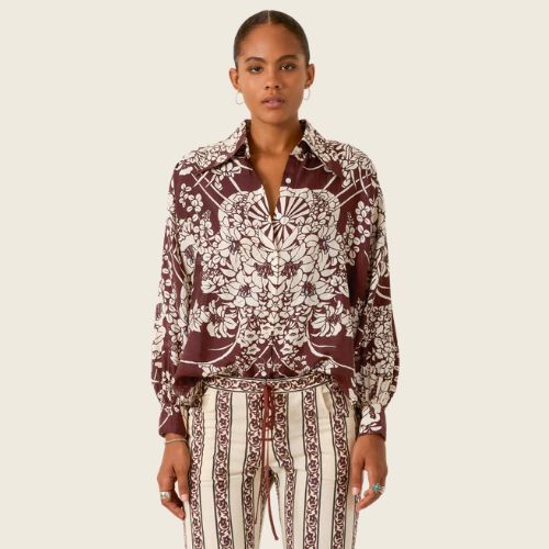 Emery Auburn Spoke Silk Shirt - Alix of Bohemia