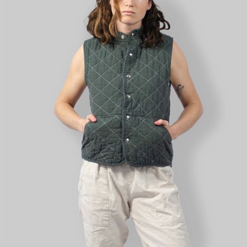 Quilted Snap Vest - Utility Canvas
