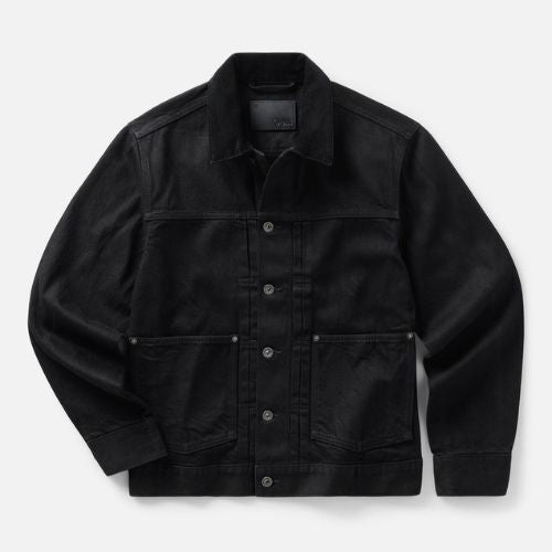 Ryder Jacket in Rinsed Black Organic Selvedge - Taylor Stitch