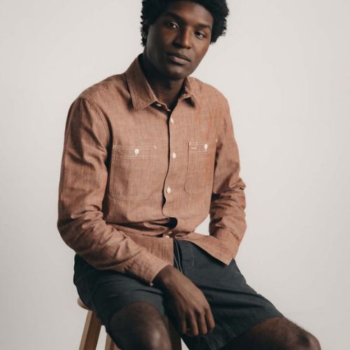 Foundry Shirt - Brick Chambray -Taylor Stitch