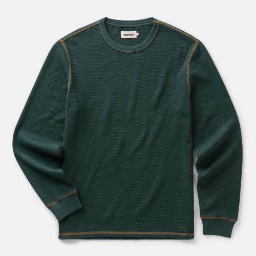 Organic Cotton Crew in Dark Forest Waffle - Taylor Stitch